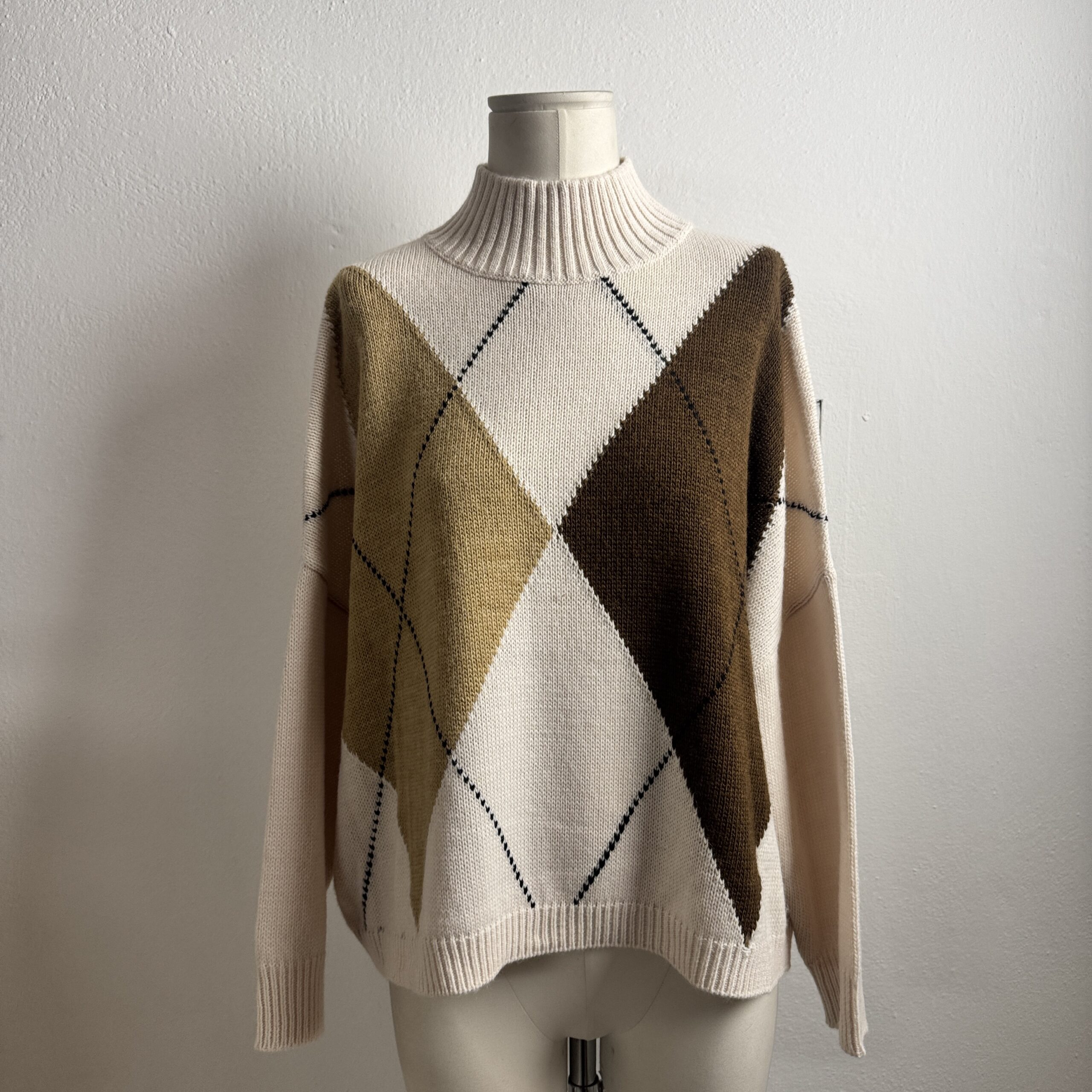 Maglione Rombi Collo Alto